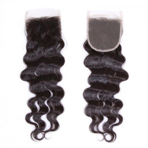 XYS  Loose Wave Closure 100% Unprocessed Virgin Human Hair Extensions