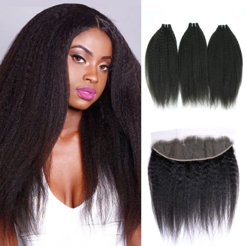 XYS Hot Selling KS / yaki Closure 100% Unprocessed Virgin Human Hair Extensions